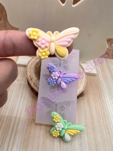BUTTERFLYS with flowers silicone mold for Fondant-Resin-handcrafts-handmade mold - Picture 1 of 9