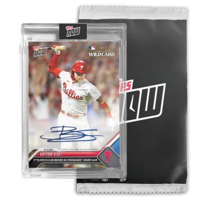 BRYSON STOTT SIGNED GRAND SLAM HR TOPPS NOW #968 SEALED ON-CARD AUTO 99 OR LOWER - Image 1 of 4