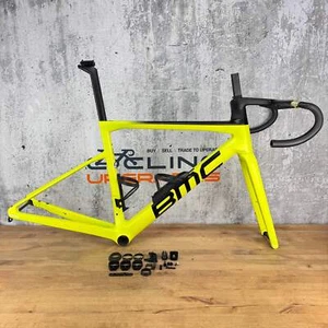 New! 2023 BMC Teammachine SLR 01 Carbon Disc Brake Acid Yellow Frameset 700c - Picture 1 of 17