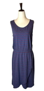 Talbots Dress Women Small Blue Purple Striped Faux Wrap Skirt Fit And Flare Mini - Picture 1 of 8