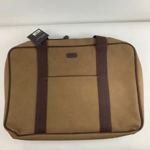 Aramis Travel Hand Carry On Office Bag Faux Suede Brown - Picture 1 of 8
