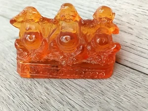 Vintage figurine fused amber "I don't hear" I don't see I don't speak. - Picture 1 of 12