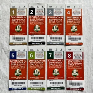2009 OHIO HIGH SCHOOL GIRLS BASKETBALL State Tournament TICKETS - ALL 8 SESSIONS - Picture 1 of 1