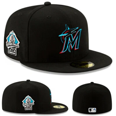 New Era Miami Marlins Fitted Hat MLB 1997 World Series Champ 25 Annyversary Cap - Image 1 of 4