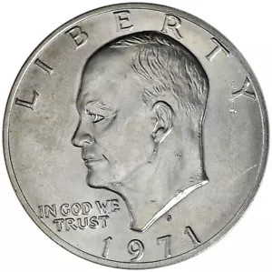 1971 S $1 40% Silver BU Eisenhower Dollar - Picture 1 of 2