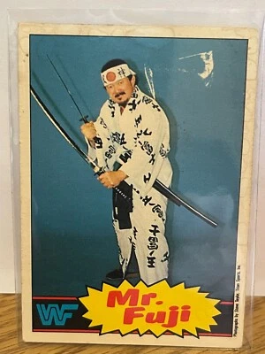1985 O-Pee-Chee Mr. Fuji #17 WWF wrestling card  Damaged - Image 1 of 2