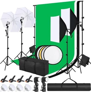 Softbox Softbox Pantalla LED Lámpara de Estudio Luz Fotográfica con Pantalla de Fondo 2x3M Set - Imagen 1 de 12