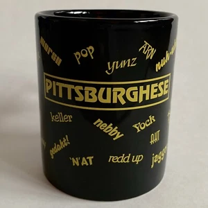 Pittsburghese Black Yellow Mug Sayings Vernacular 12 Oz Porcelain 4” PA Souvenir - Picture 1 of 8