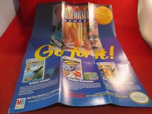 California Games Milton Bradley Nintendo NES Foldable Promo Poster Insert ONLY - Picture 1 of 2