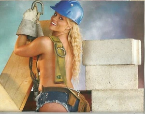 sexy construction building Bikini helper BUNS sexy hot Girl 2025 wall Calendar - Picture 1 of 4