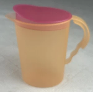 Tupperware Niños Juguete Mini Impresiones 10 OZ Jarra Naranja y Tapa Rosa **RARO** - Imagen 1 de 14