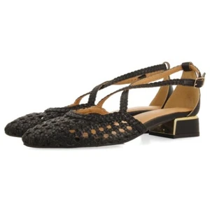 Scarpe Donna in Pelle Intrecciata Nero Tacco Basso 3 cm GIOSEPPO - Imagen 1 de 5