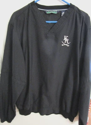 CHAQUETA DE GOLF NEGRA DEVON & JONES PARA HOMBRE JERSEY CAMISA CORTAVIENTOS Talla L Cremallera Slvs Usada en Excelente Condición Foto 1 de 4