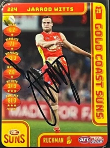 Signed Jarrod Witts Gold Coast Suns Autograph on 2018 Teamcoach Card - Foto 1 di 1