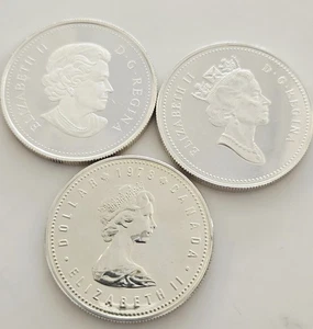 Lot of 4 CANADA $1.00 .9999 FINE SILVER Coins 72.48 GRAMS 2.33 OZT Art Rounds - Picture 1 of 2