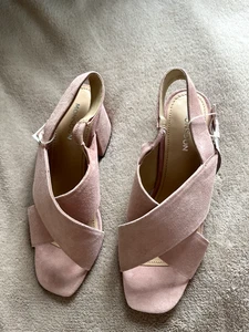 Monsoon pink / blush healed sandals size 4 Leather - Picture 1 of 8
