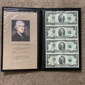 World Reserve Monetary Exchange $2 Dollar Bill Uncut Sheet 2003 - Picture 1 of 6