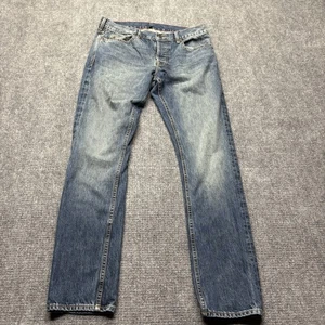 Jachs New York Jeans Mens 34x32 Blue Straight Selvedge Denim USA Made Button Fly - Picture 1 of 13
