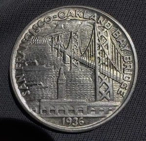 1936-S Silver San Francisco/Oakland Bay Bridge  Commemorative 1/2 Dollar - Picture 1 of 14