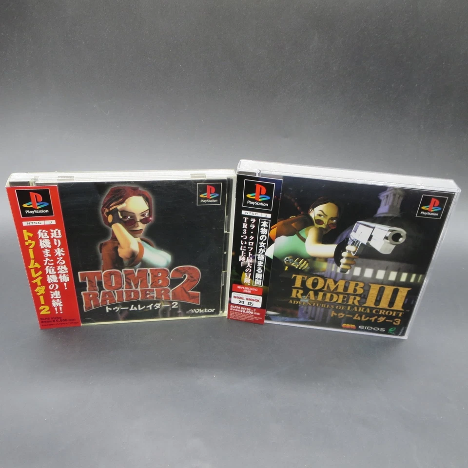 Tomb Raider 2 3 PS1 With Spine Card and Manual PlayStation 1 Japanese - Image 1 of 4