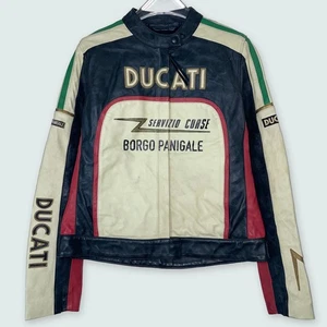 Ducati x Dainese | Racer Graphic Vintage Leather Jacket | Sz 46 ~ Small-Medium - Picture 1 of 21