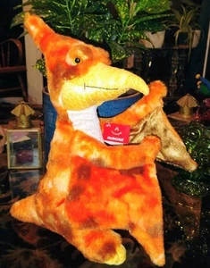 Aurora Pterodactyl Dinosaur Plush 12" Red Orange Flying Wings Stuffed Animal (G - Picture 1 of 6