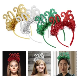 4 Pcs New Year Tassel Headband Hair Hoops Decorative 2026 Party Headbands - Picture 1 of 12