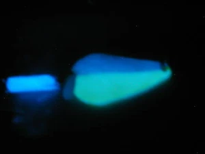 Glow in the dark ko wobbler style casting spoon Glowmates old school Glow blue! - Picture 1 of 2