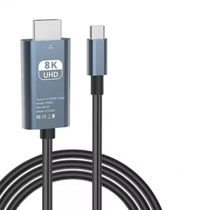 Câble USB-C vers HDMI 2.1 8K UHD type C vers HDMI pour Samsung Huawei Sony Xiaomi TV - Photo 1/8