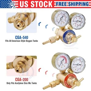 Brass Oxygen & Acetylene Regulator Pressure Gauge Fit Victor Gas Torch Cutting - Picture 1 of 15