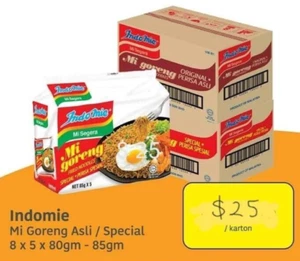INDOMIE INSTANT NOODLE (MI GORENG ASLI/ SPECIAL) 8PACK x 5's /BOX - Picture 1 of 4