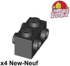 Lego 4x Brique Brick Modified 1x2 Studs on 2 Sides face noir/black 52107 NEUF