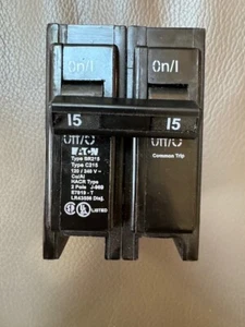 Interruptor Circuito Eaton Cutler Hammer BR215 15 Amp 2 Polos 120/240, TOTALMENTE NUEVO - Imagen 1 de 6