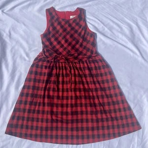 Rare Editions Big Girls Knit Buffalo Check Dress Red Size 14 - Picture 1 of 10