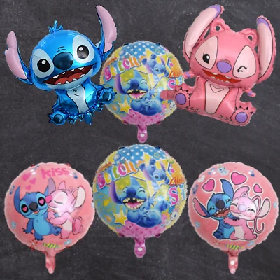6 Lilo and Stitch pink balloon party birthday supplies decoration happy theme - Image 1 of 4