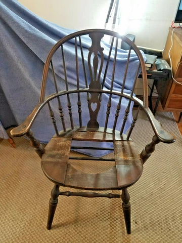 Rare Unique Design Antique Windsor Chair SIKES CHAIR CO  #1429 BUFFALO NY Cover