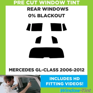 Per Mercedes Classe Gl 2006-2012 Pre Taglio Pellicola Finestrini Post. 0% Buio - Picture 1 of 10