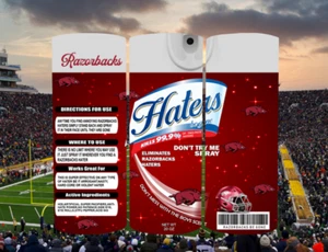 Taza vaso con pajita de metal Arkansas Razorbacks College Hater Be Gone Red 20 OZ - Imagen 1 de 3
