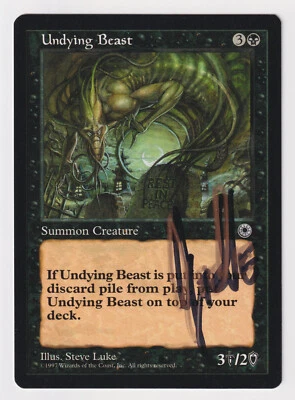 Shadow Signed Undying Beast Proof NM Portal Artist Steve Luke 1997 MTG Magic AP! - Image 1 of 2