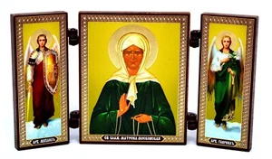 Triptich heilige Matrona икона святая Матрона московская освящена 12,8х7х0,6 cm - Picture 1 of 2