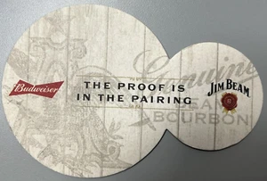 Tappetino Sottobicchiere BUDWEISER JIM BEAM "Proof is in the Paring" 4X6" Birra e Colpo Bar - Foto 1 di 9