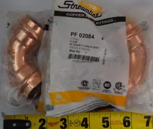 1-1/4" COPPER ELBOW 90 DEGREE SHORT TURN ELBOW - PRESS X PRESS - USA LEAD-FREE - Picture 1 of 1
