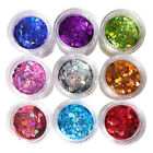 9Colors Canned 10ML Laser Nail Art Sequins Large Hexagon Fragment Nail Art Patch