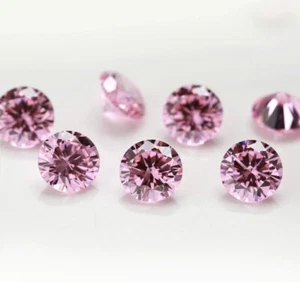 Pink Morganite 7 mm Calibrated Round Cut ,Lab Created Loose Gemstone 10 Pcs - Picture 1 of 4