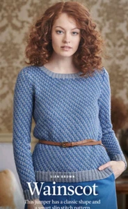 WAINSCOT Jumper - Knitting Pattern- SIAN BROWN / ROWAN…ISLAND BLEND 4ply - Picture 1 of 10