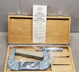 TESA MICROMETRO 3" - 4" CON CUSTODIA IN LEGNO Nuovo - Foto 1 di 8