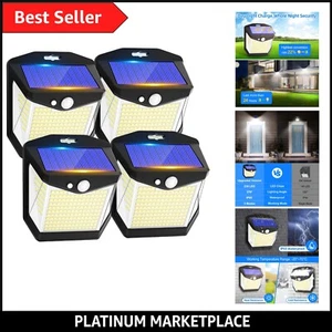 4-Pack Solar Security Wall Lights - 238 Super Bright LEDs with Dimmable Features - Picture 1 of 12