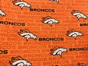 Broncos NFL DENVER BRONCOS - MINI LOGO 100% Cotton Fabric  Big FQ 18”x 28” - Picture 1 of 1