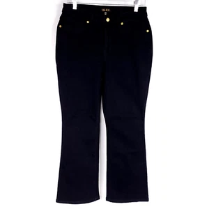 IMAN Womens Jeans 12 Petite Black Boot Cut Denim Pants Stretch - Picture 1 of 15