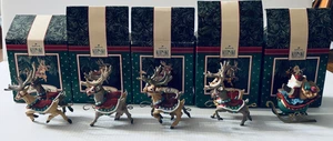 Hallmark Keepsake Ornament - Santa's Reindeer Set of 5 - Damaged Boxes - Picture 1 of 24